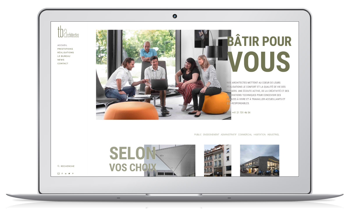 Bureau architecte, création site WordPress