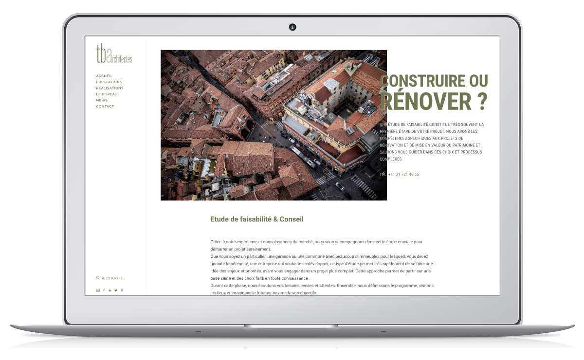 Bureau architecte, création site WordPress