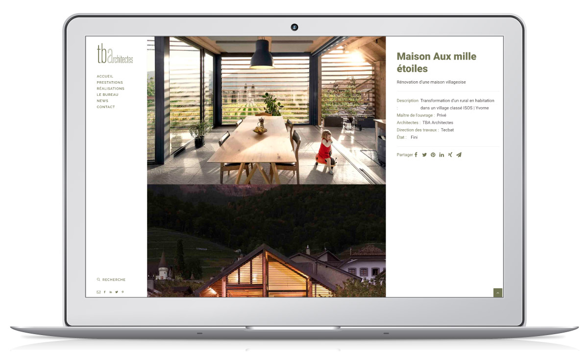 Bureau architecte, création site WordPress