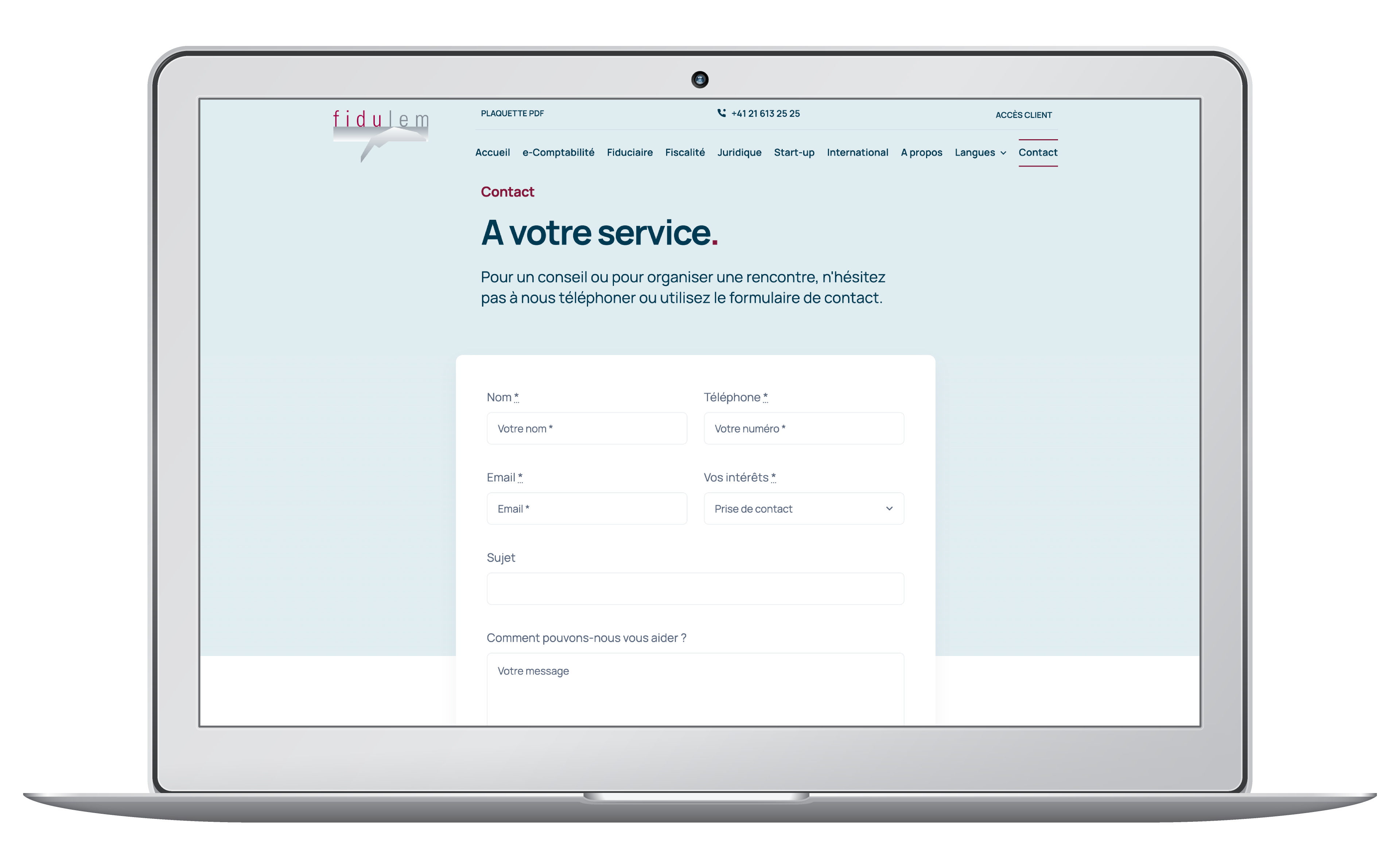 Fiduciaire : création du site internet WordPress Lausanne