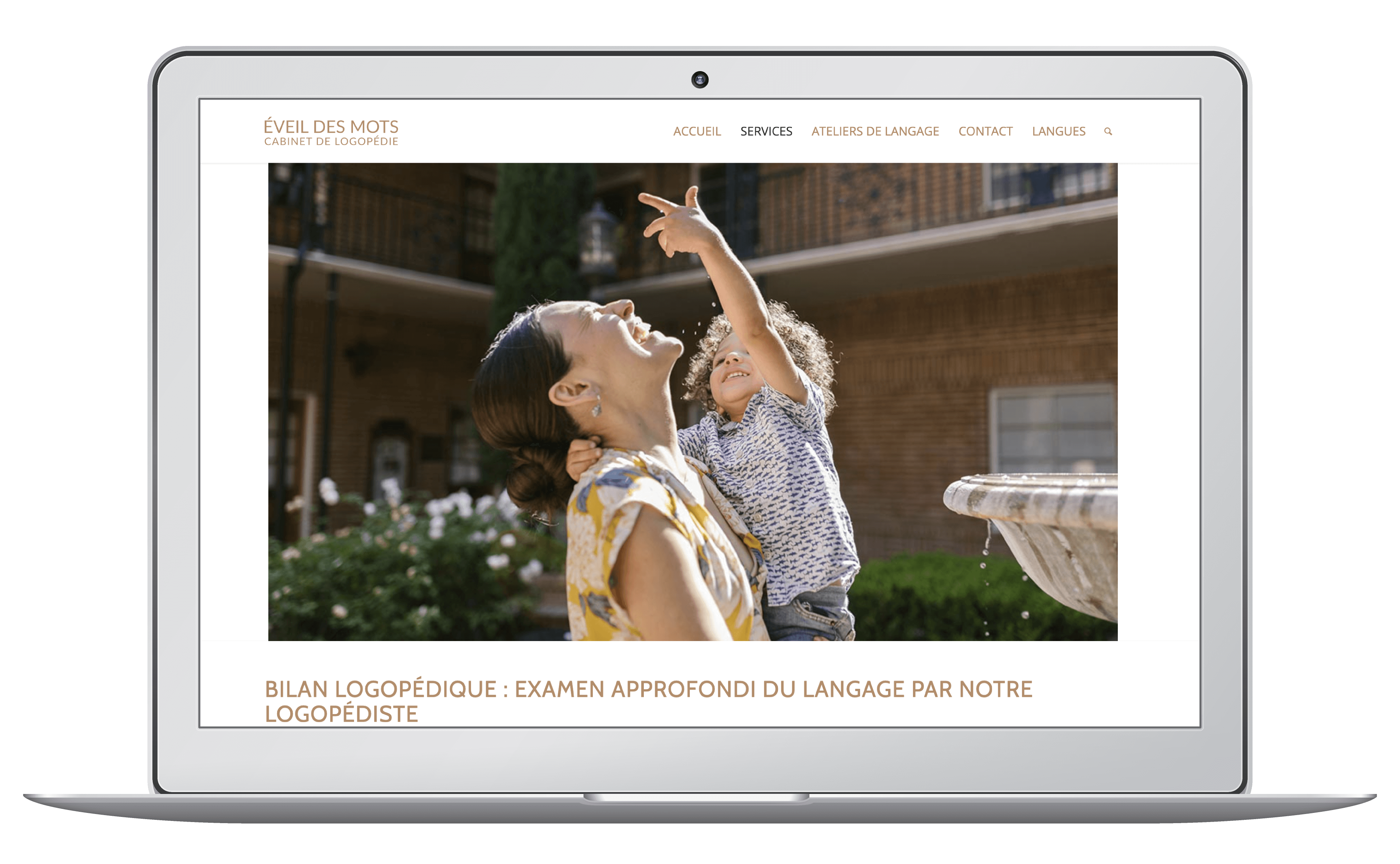 Création du site web et référencement d'un cabinet de logopédie.