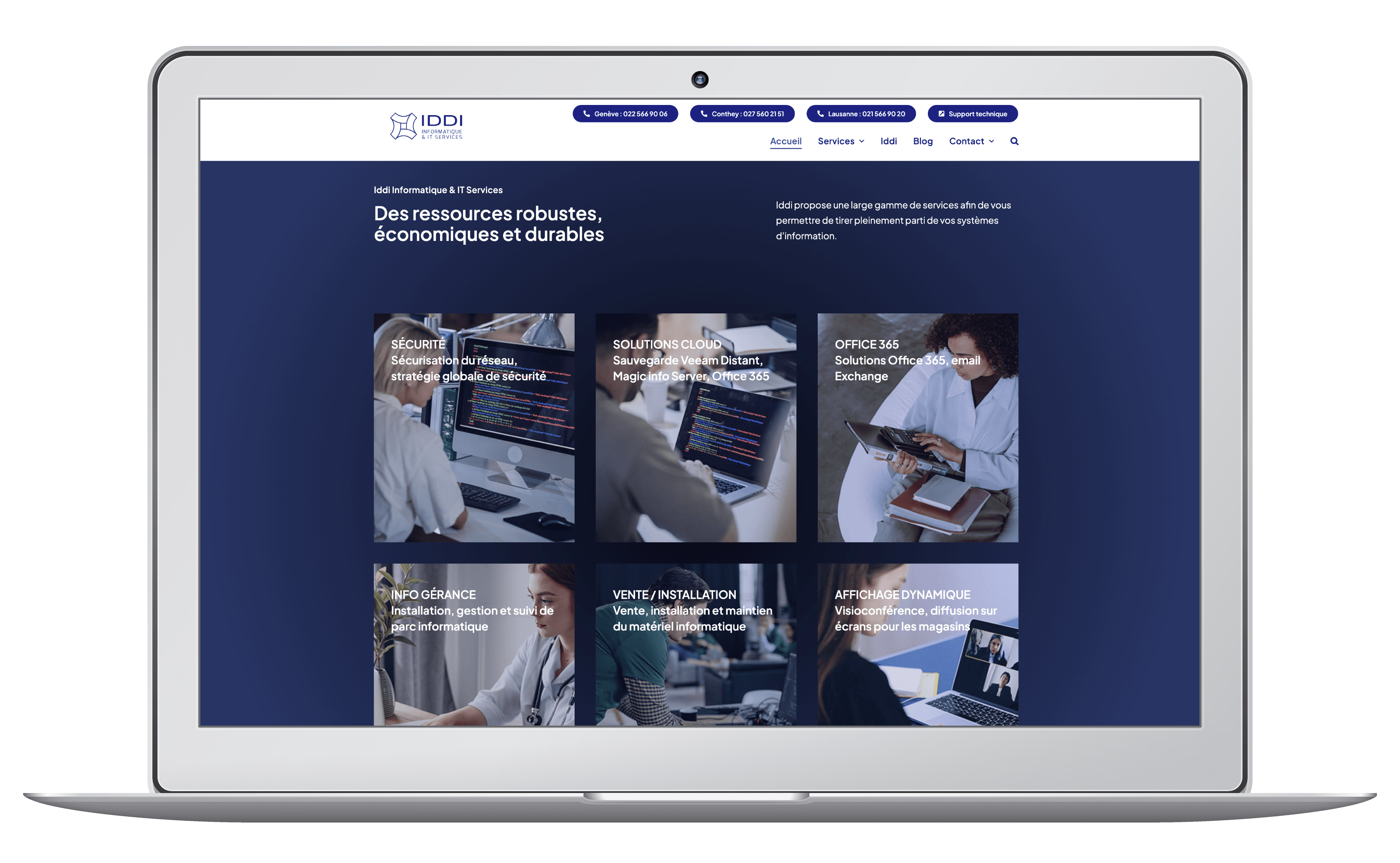 Création et référencement du site web d'une société informatique à Lausanne, Genève et Valais.