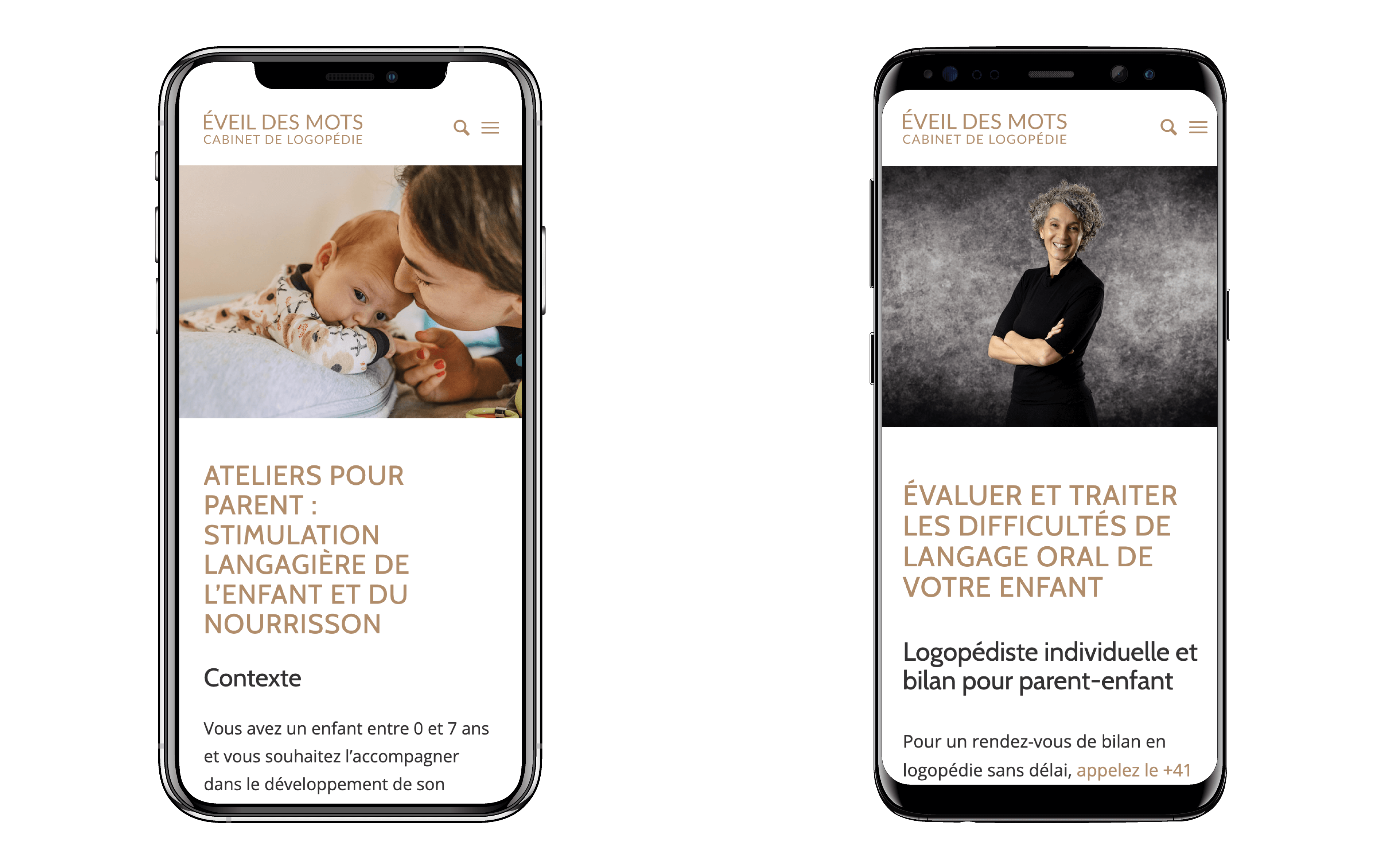 Création du site web et référencement d'un cabinet de logopédie.