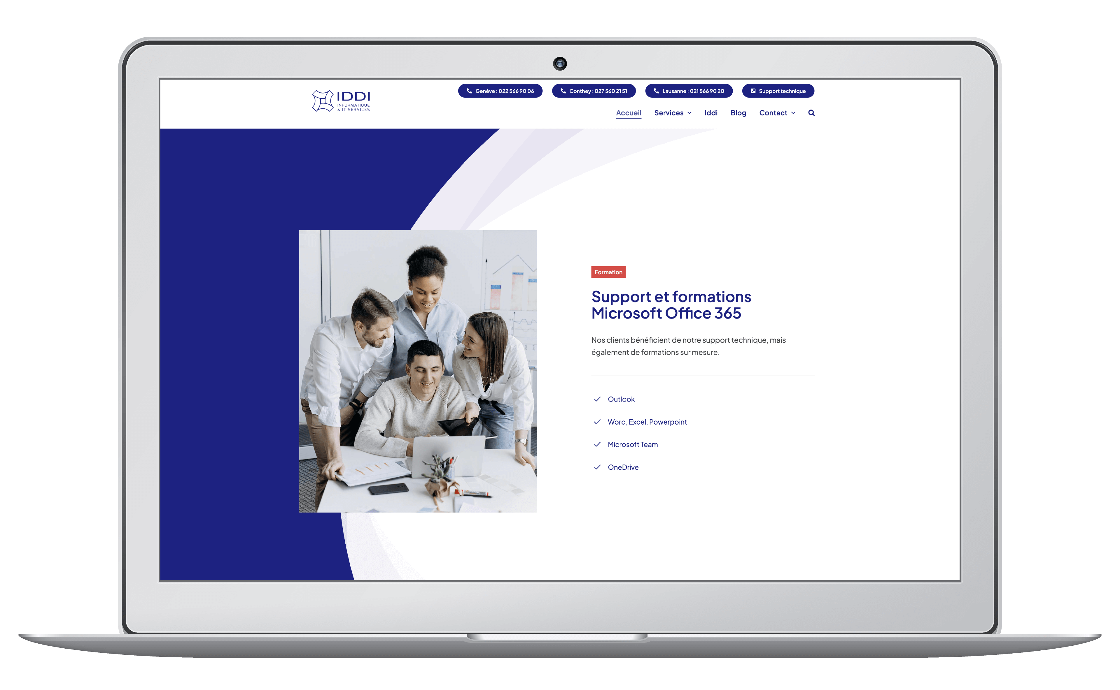 Création et référencement du site web d'une société informatique à Lausanne, Genève et Valais.