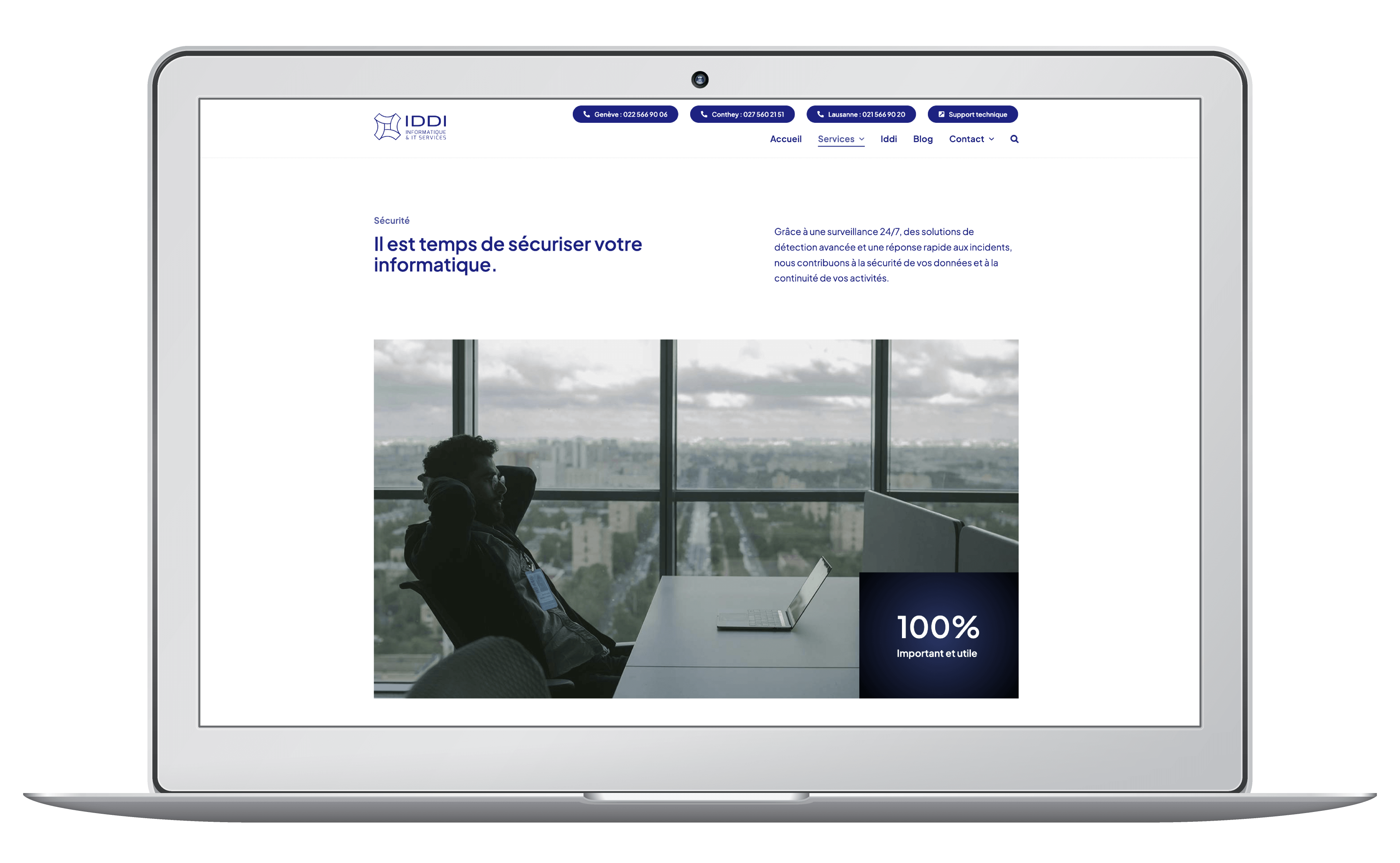Création et référencement du site web d'une société informatique à Lausanne, Genève et Valais.