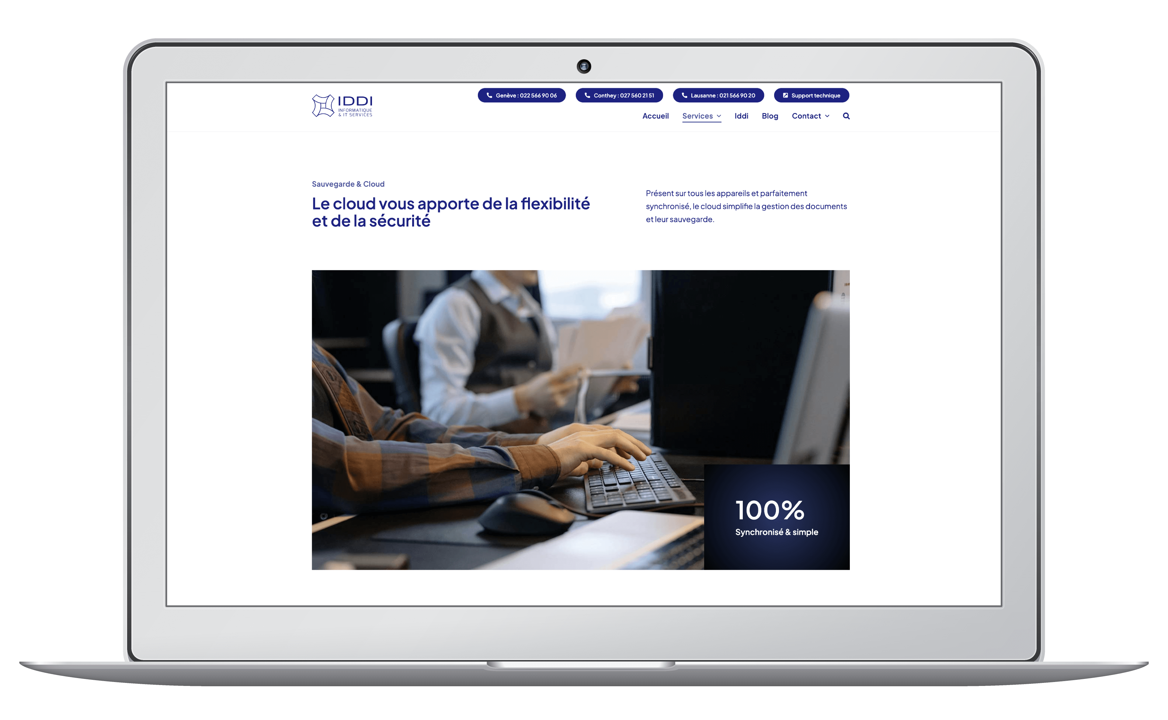 Création et référencement du site web d'une société informatique à Lausanne, Genève et Valais.