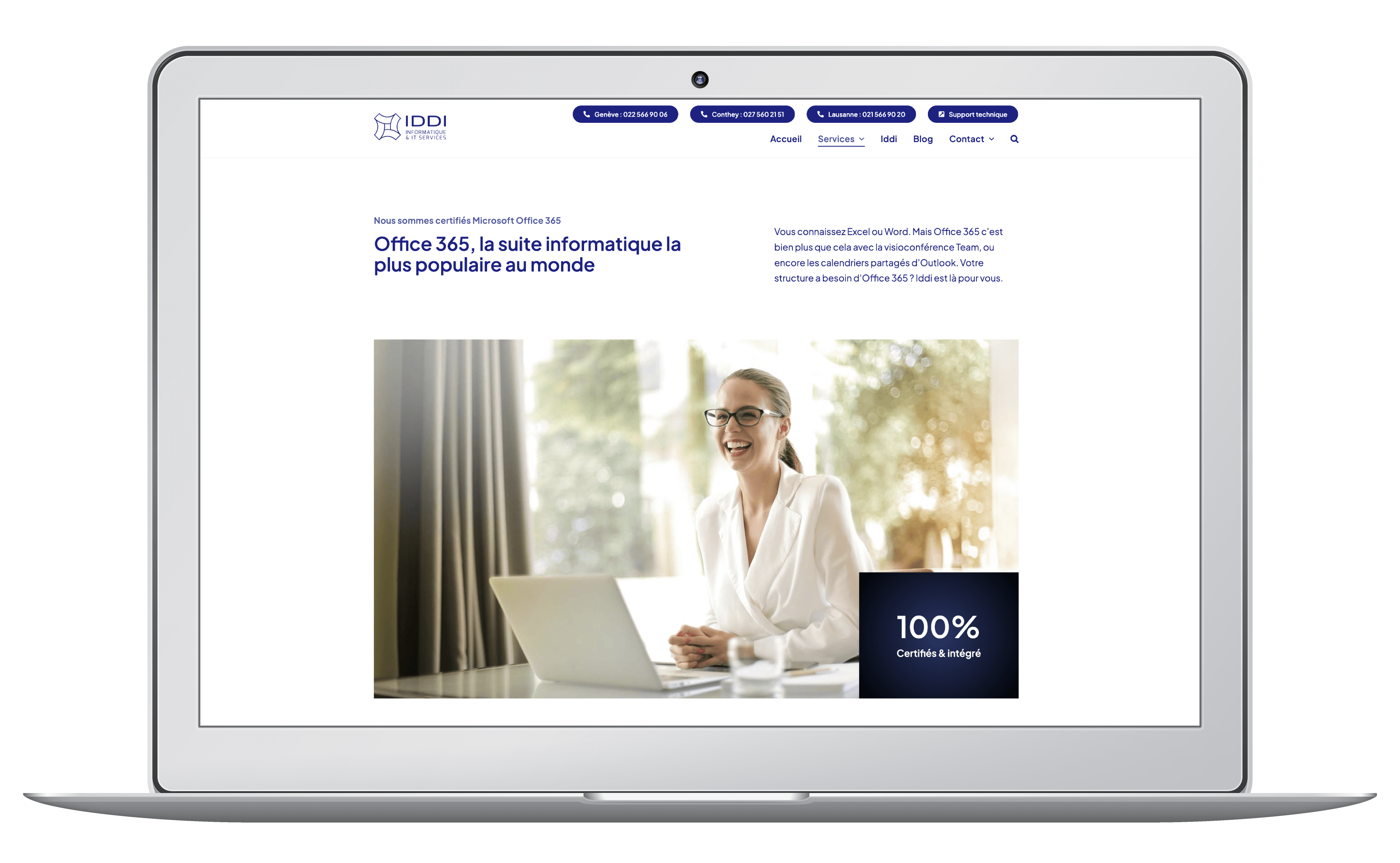 Création et référencement du site web d'une société informatique à Lausanne, Genève et Valais.