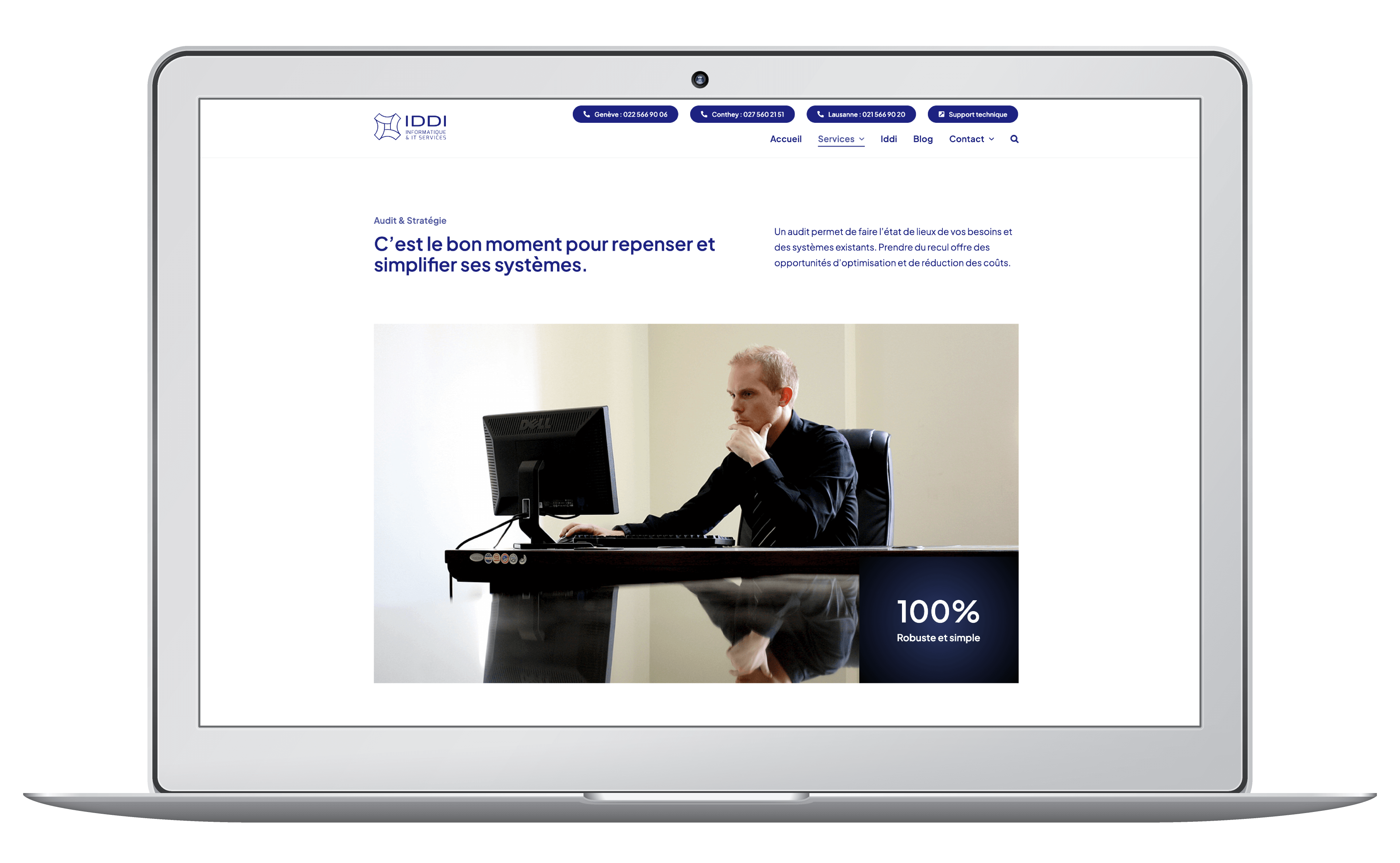 Création et référencement du site web d'une société informatique à Lausanne, Genève et Valais.