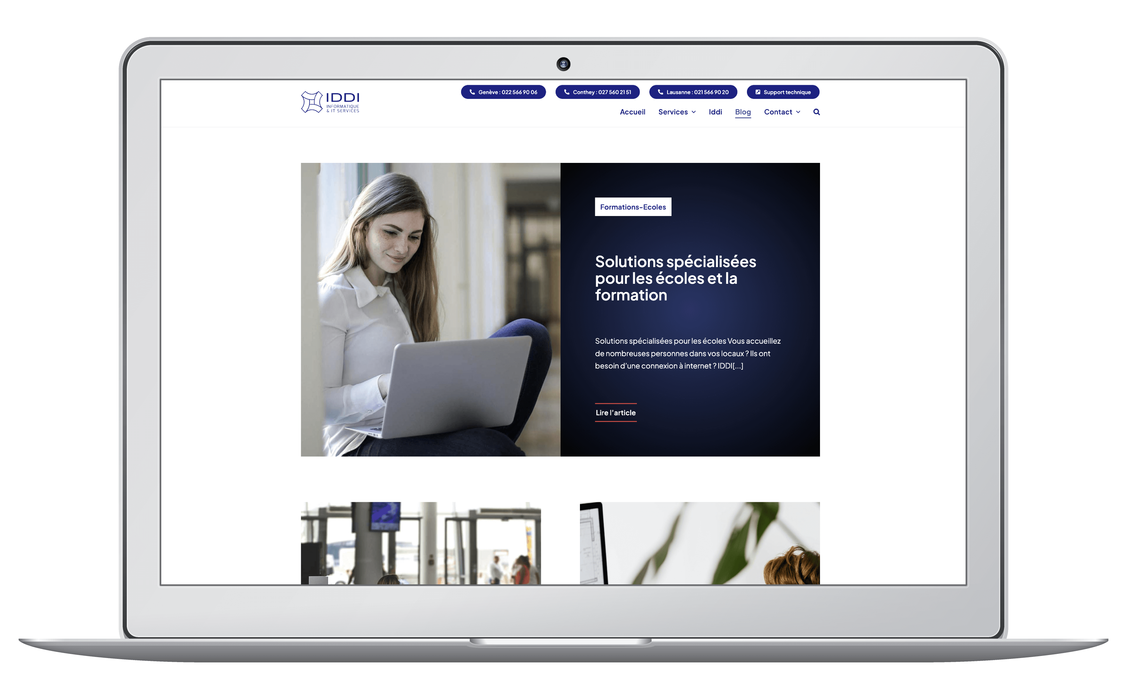 Création et référencement du site web d'une société informatique à Lausanne, Genève et Valais.