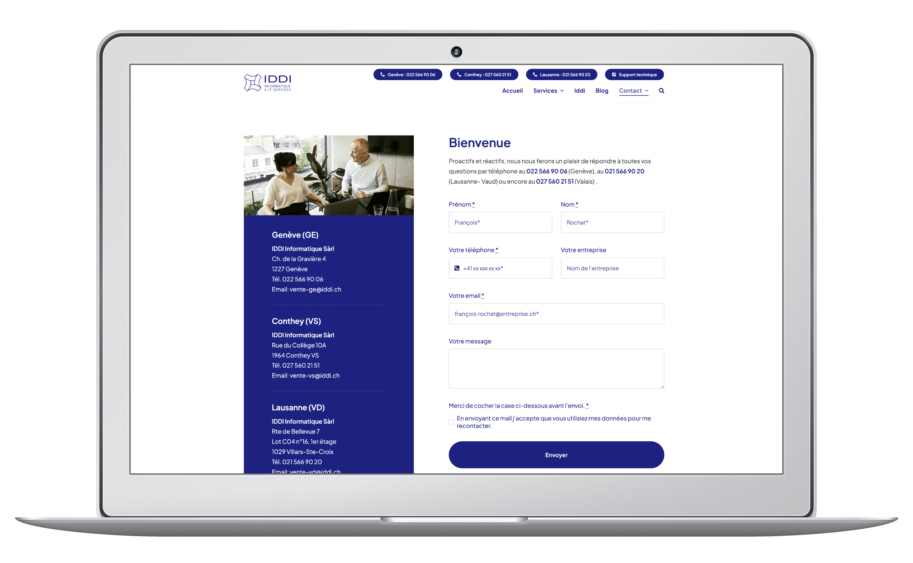 Création et référencement du site web d'une société informatique à Lausanne, Genève et Valais.