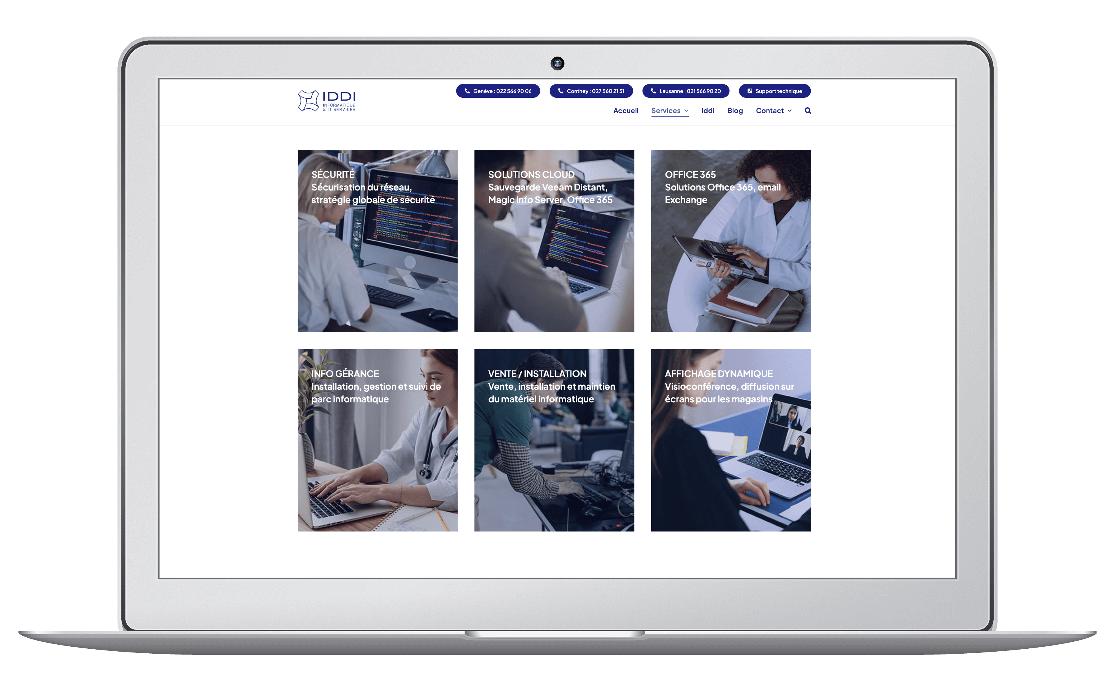 Création et référencement du site web d'une société informatique à Lausanne, Genève et Valais.
