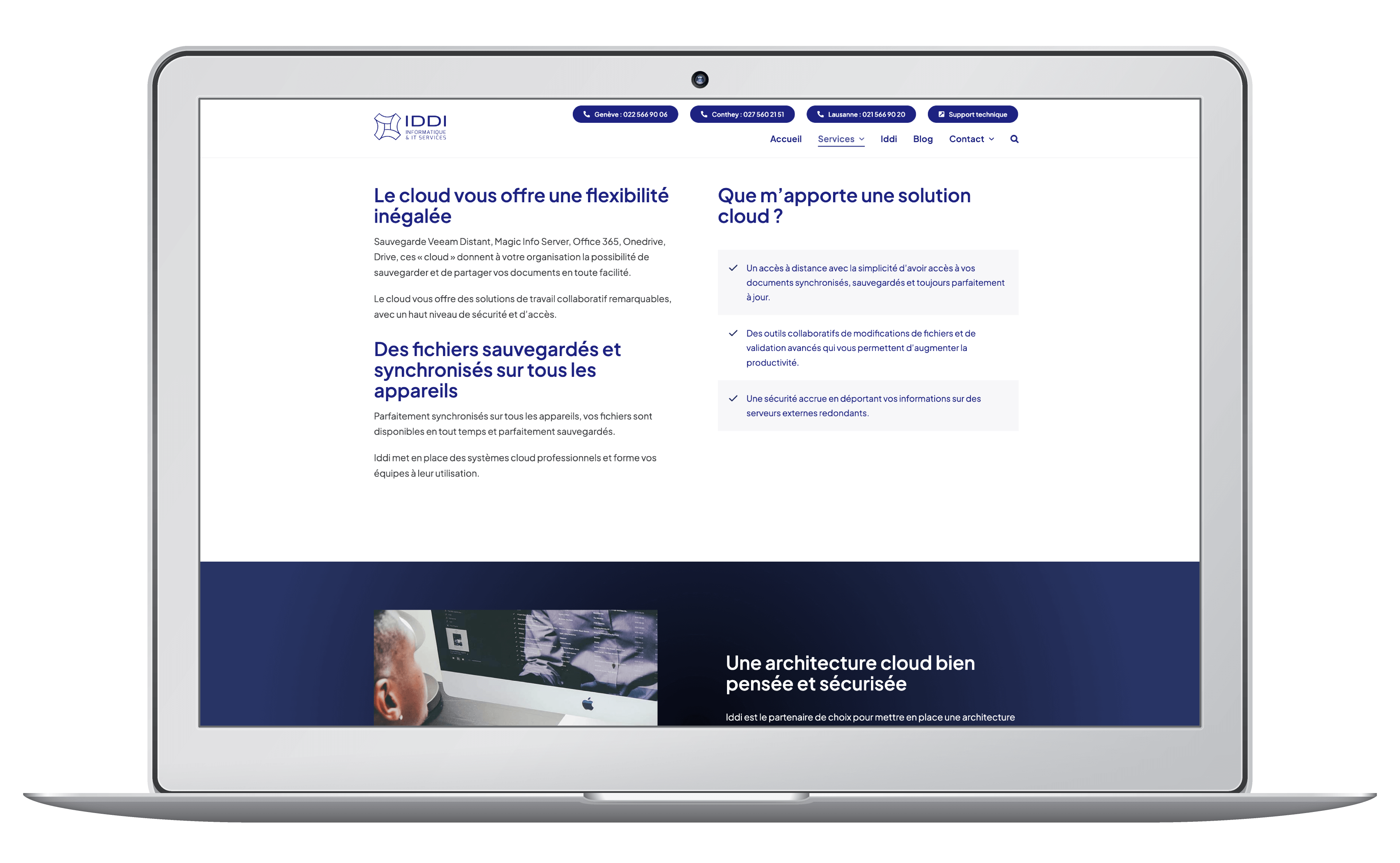 Création et référencement du site web d'une société informatique à Lausanne, Genève et Valais.