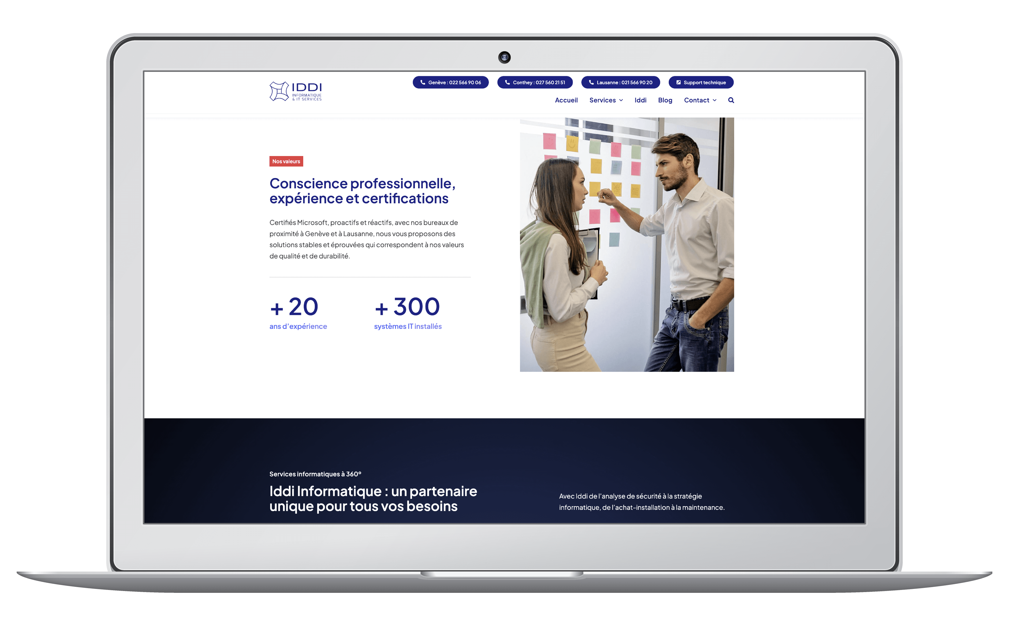 Création et référencement du site web d'une société informatique à Lausanne, Genève et Valais.