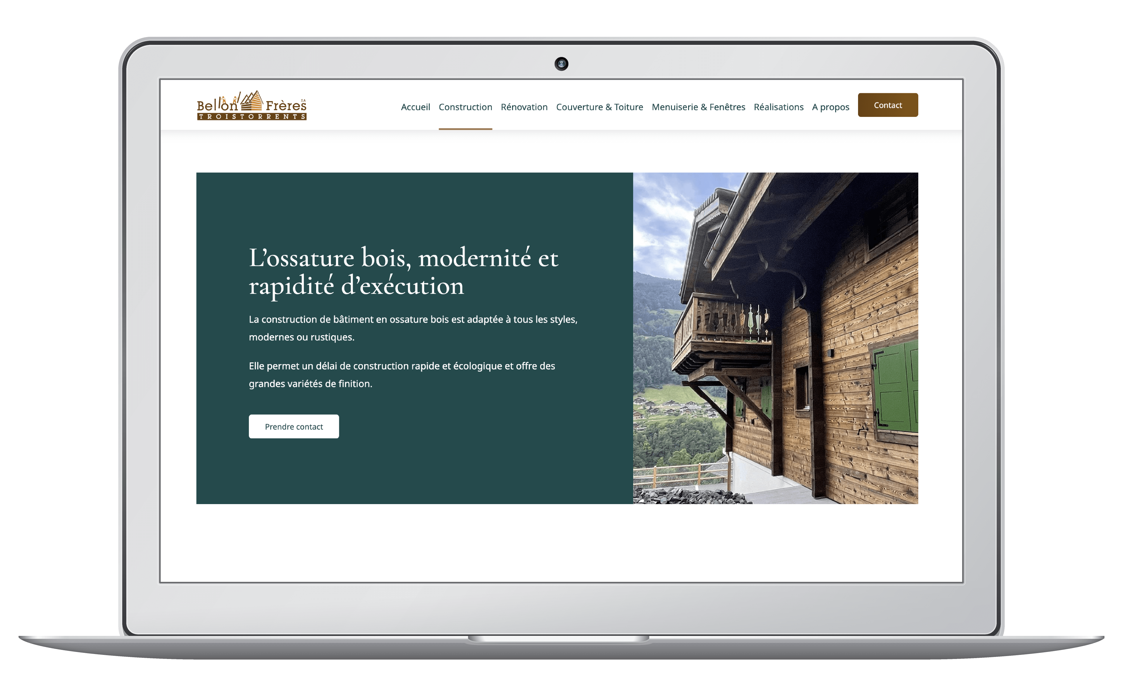 Réalisation du site internet pour la menuiserie