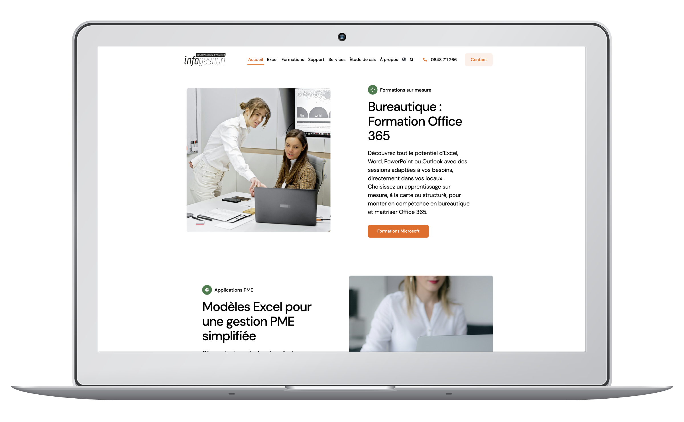 Création du website d'une société de services
