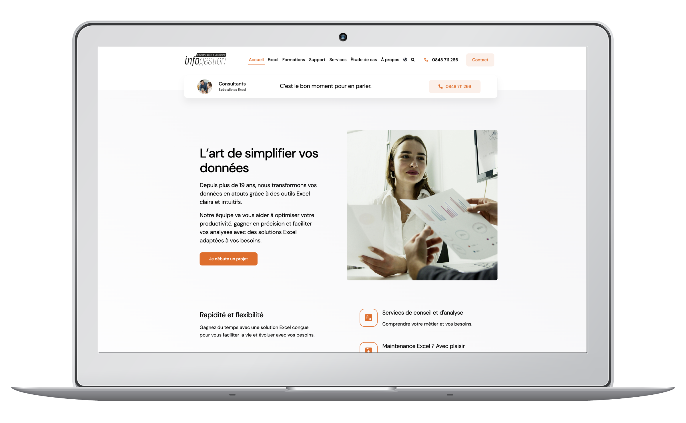 Création du website d'une société de services