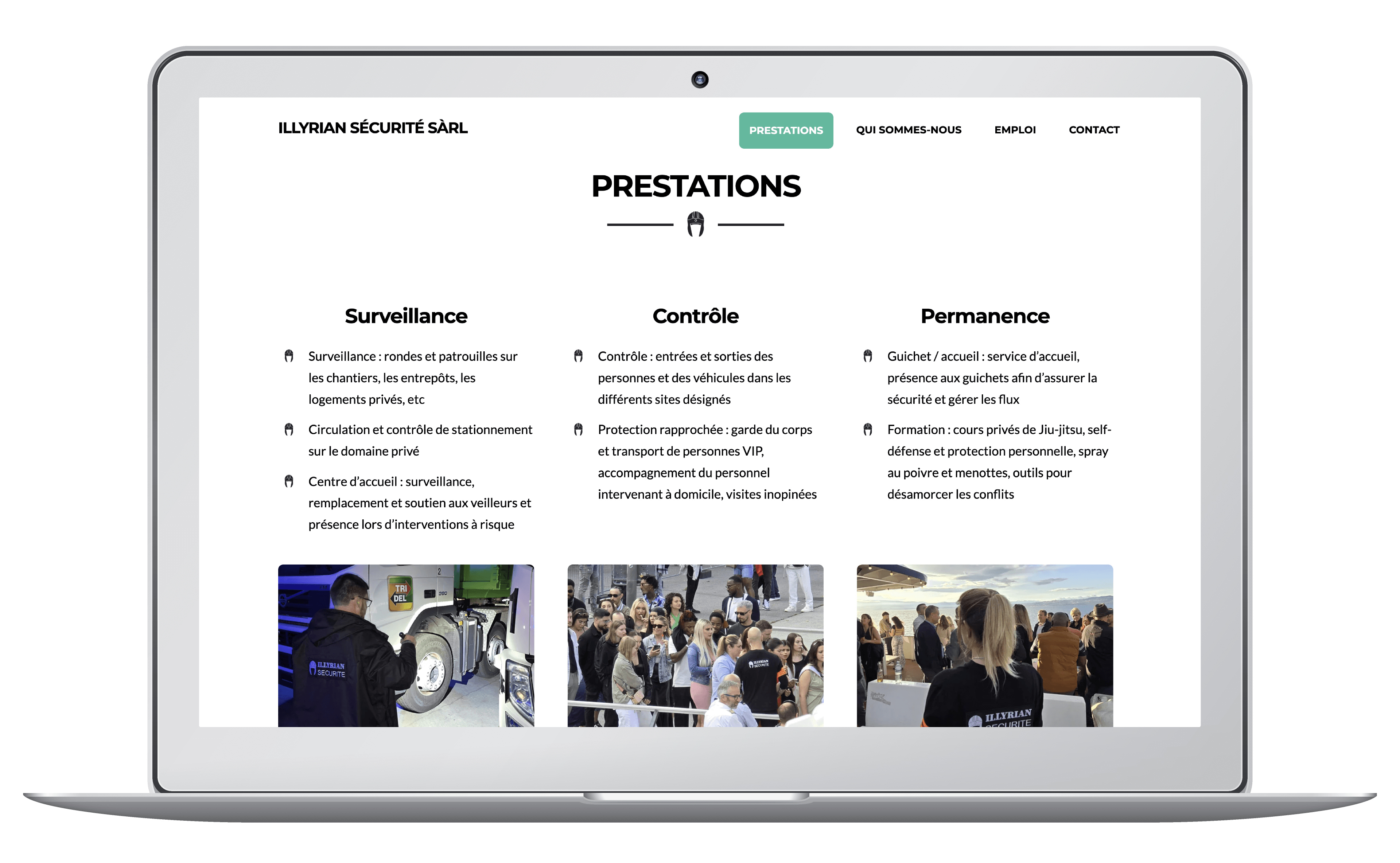 Création du site d'une entreprise de sécurité