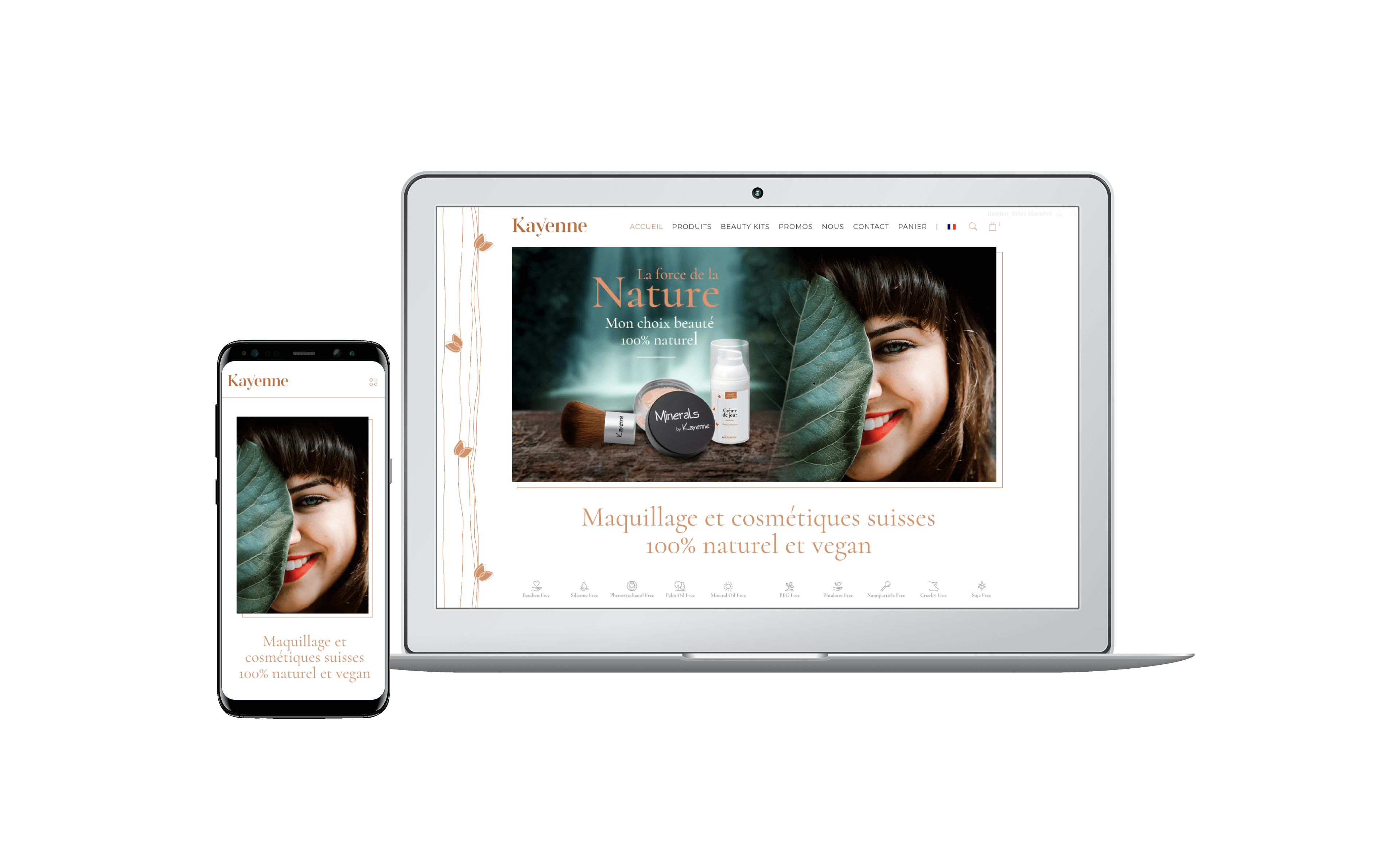 Création du e-commerce et du logo pour Kayenne cosmétiques suisses